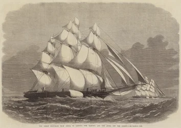 Das große Schiffsrennen von China nach London, die Taeping und die Ariel vor dem Lizard